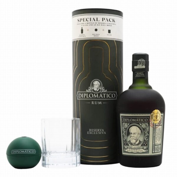 Diplomatico Reserva Exclusiva Rum - Glass and Ice Mould Gift Set