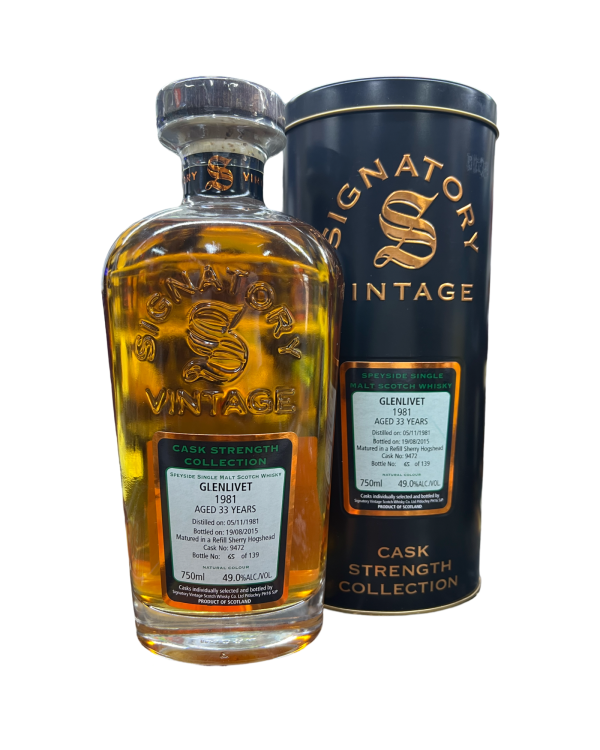 1981 Signatory Vintage Cask Strength Collection Glenlivet 33 Year Old