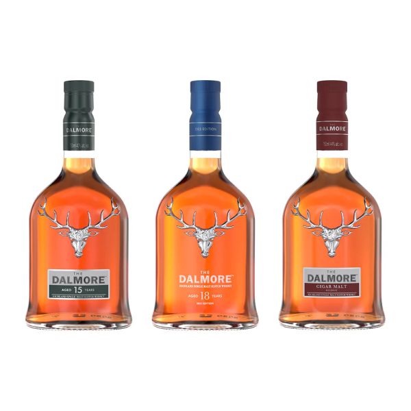 Dalmore 15 Year, 18 Year & Cigar Malt Reserve Scotch Whisky Bundle 3-P