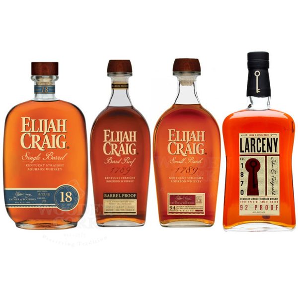 Elijah Craig 18 Year, Elijah Craig Barrel Proof, Elijah Craig Small Batch & Larceny Small Batch Bundle