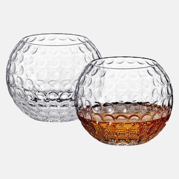 Golf Whiskey Glasses | Set of 2 | 15 OZ Golf Ball Shaped Old Fashioned Liquor, Cocktail Glass, Crystal Unique & Fun Drinking Glassware Accessories,...