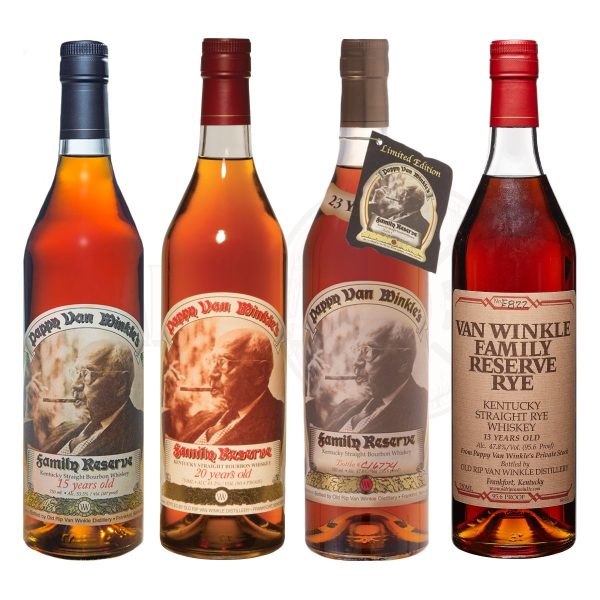 Pappy Van Winkle 15 Year Bourbon, 20 Year, 23 Year & Family Reserve Rye Bundle