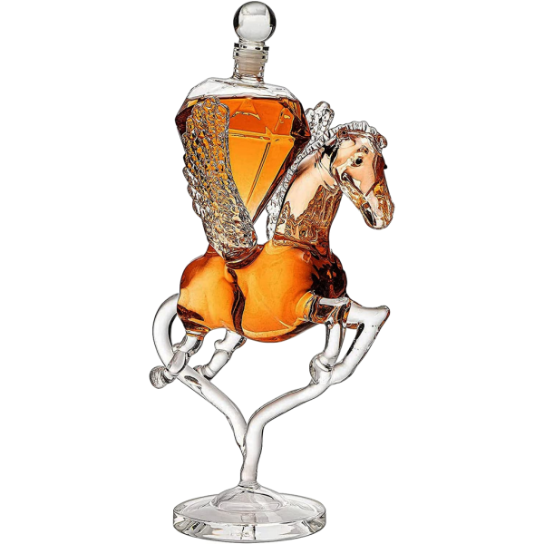 Pegasus Diamond Crystal Decanter, For Wine & Whiskey - Liquor Lux - 12" Tall Dazzling Crystalline - For Wine, Spirits, Scotch, Bourbon, Cognac and...