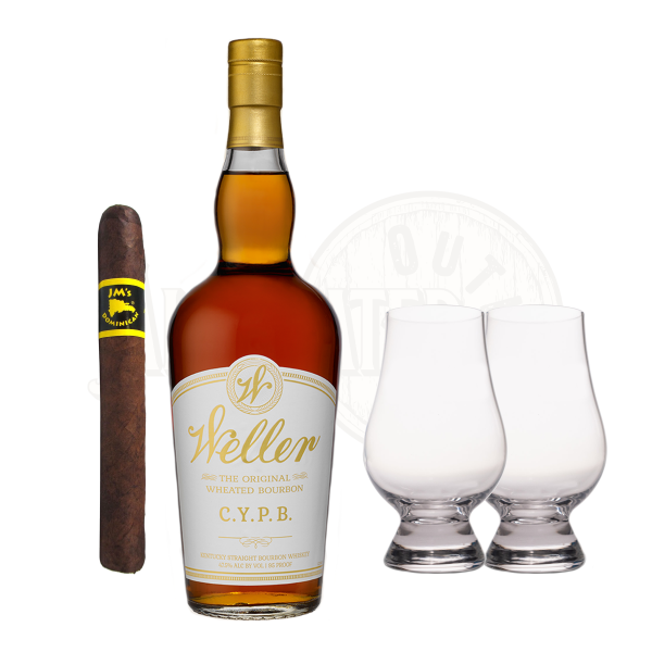 W.L. Weller C.Y.P.B. Bourbon with Glencairn Glass Set & Cigar Bundle