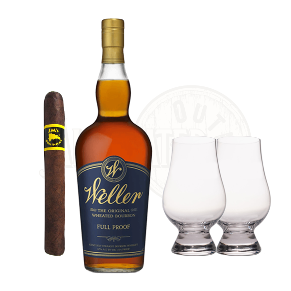 W.L. Weller Full Proof Bourbon with Glencairn Set & Cigar Bundle