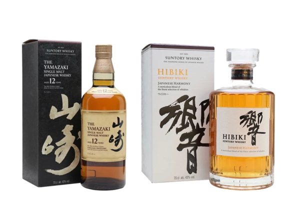 Yamazaki Single Malt 12 Year & Hibiki Japanese Harmony Suntory Blended Whiskey Bundle